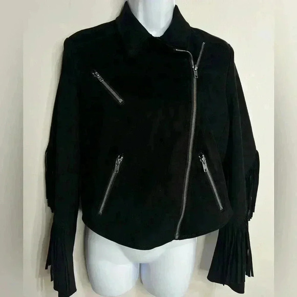 Torrid Suede Fringe Moto Jacket Size Medium - Picture 2 of 7